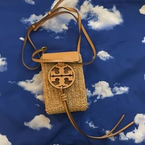 Tory Burch Millie Straw Phone Crossbody